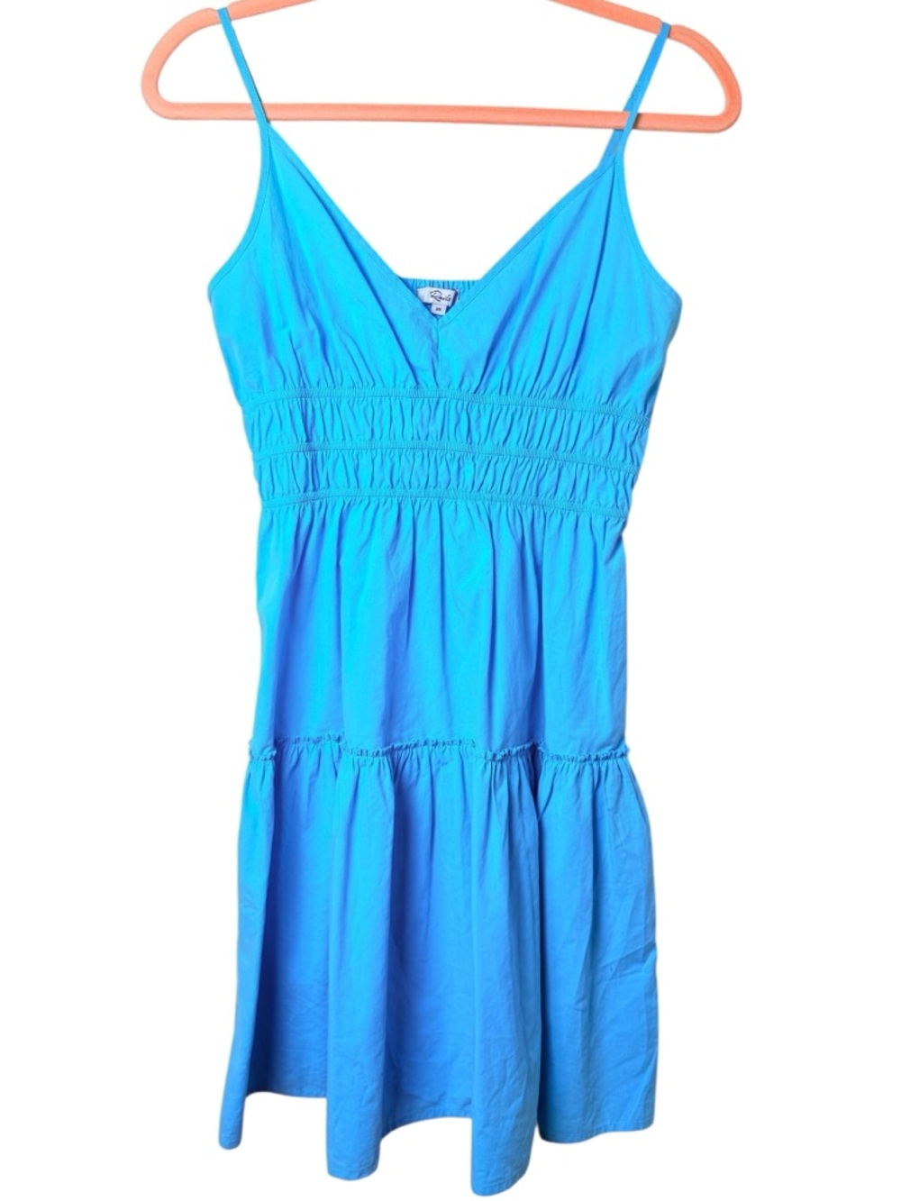 Rails XS Turquoise Blue Spaghetti-Strap Tiered Mini Dress